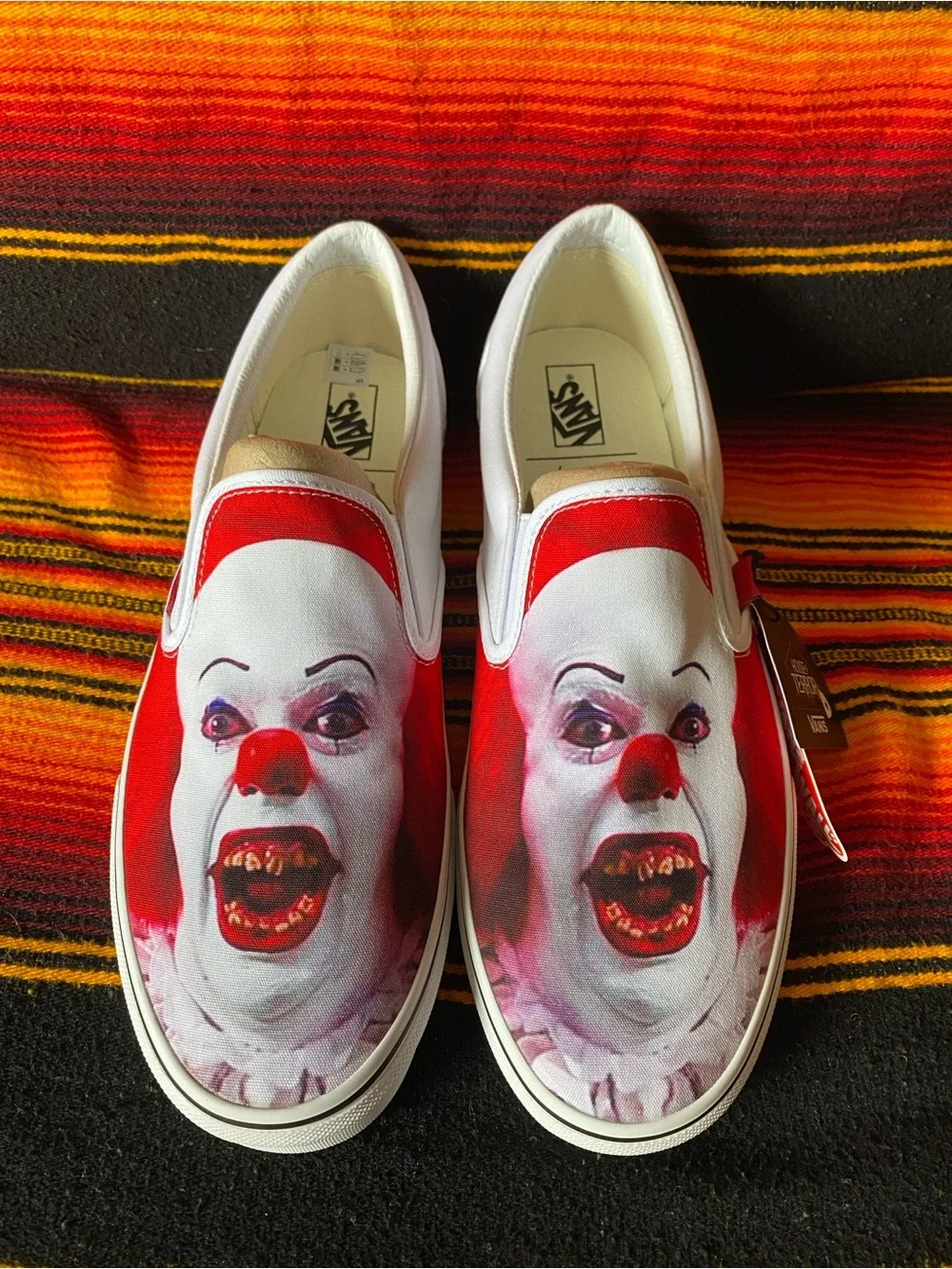 Vans IT Pennywise White & Red Slip-On 'House of Terror' Graphic Slip-On